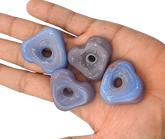 HEART SHAPED FURNACE GLASS BEADS- 35X10 MM PER PACKET OF 4 PCS- (FL-008)